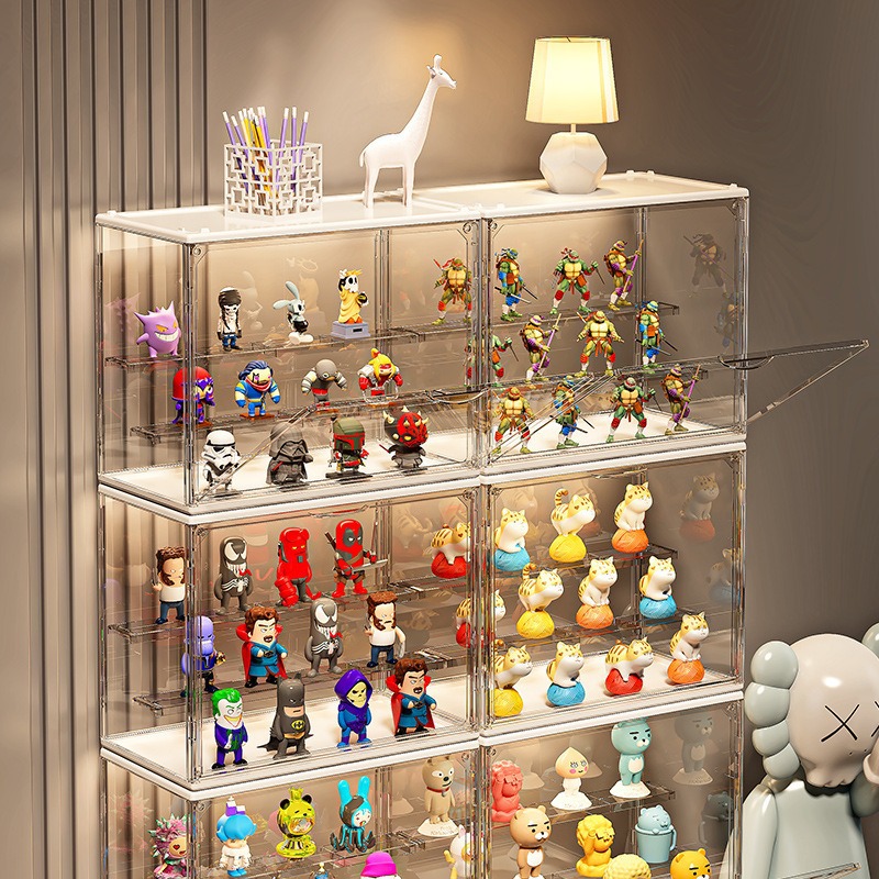 ブラインドボックス収納展示棚デスクトップ透明防塵アクリルレゴバブルマット収納キャビネット手作り展示ケース