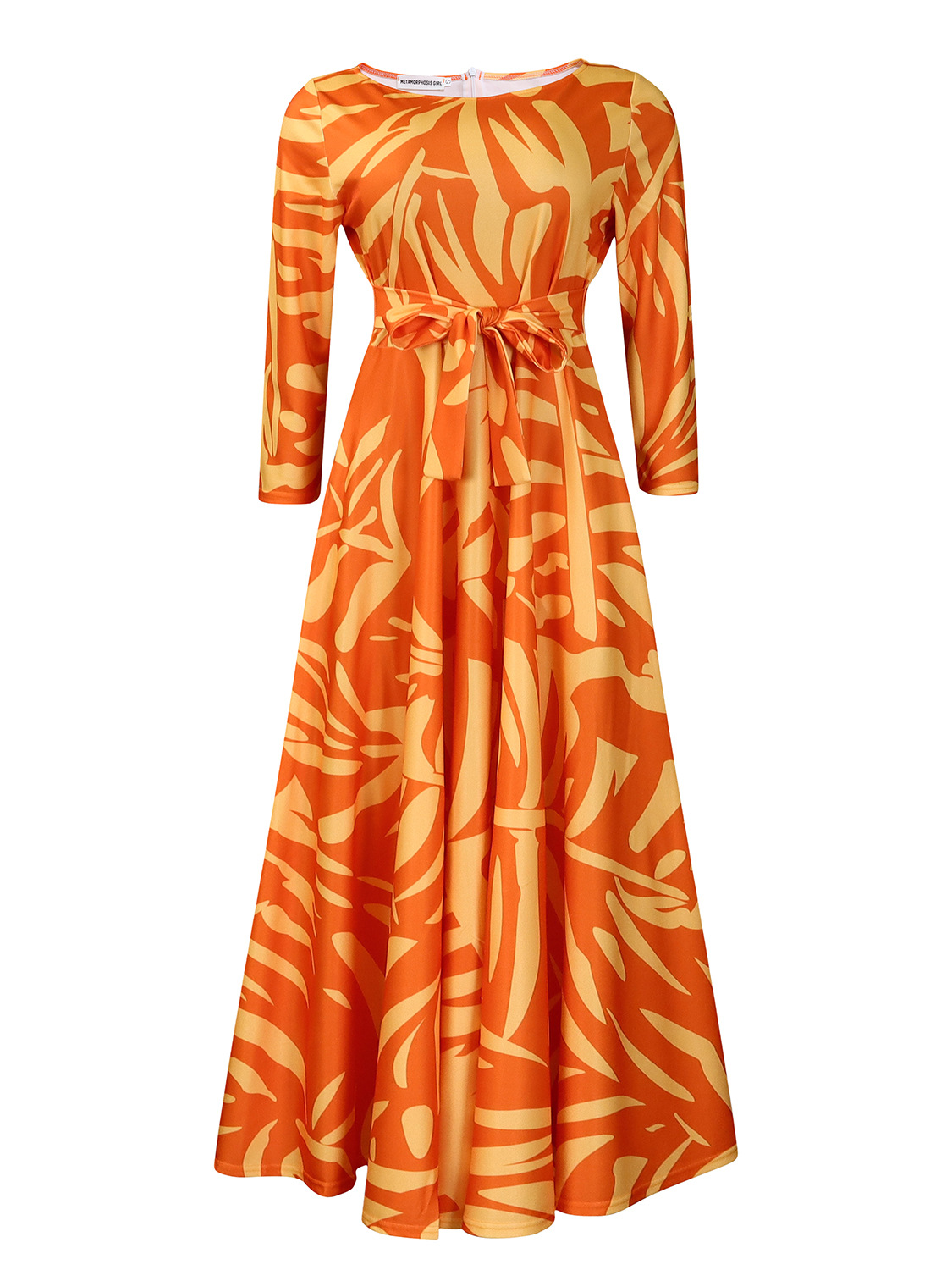 Plus Size African Print Midi Dress Stylish Tie Design Fashionable Comfortable Fabric Spring Summer Collection