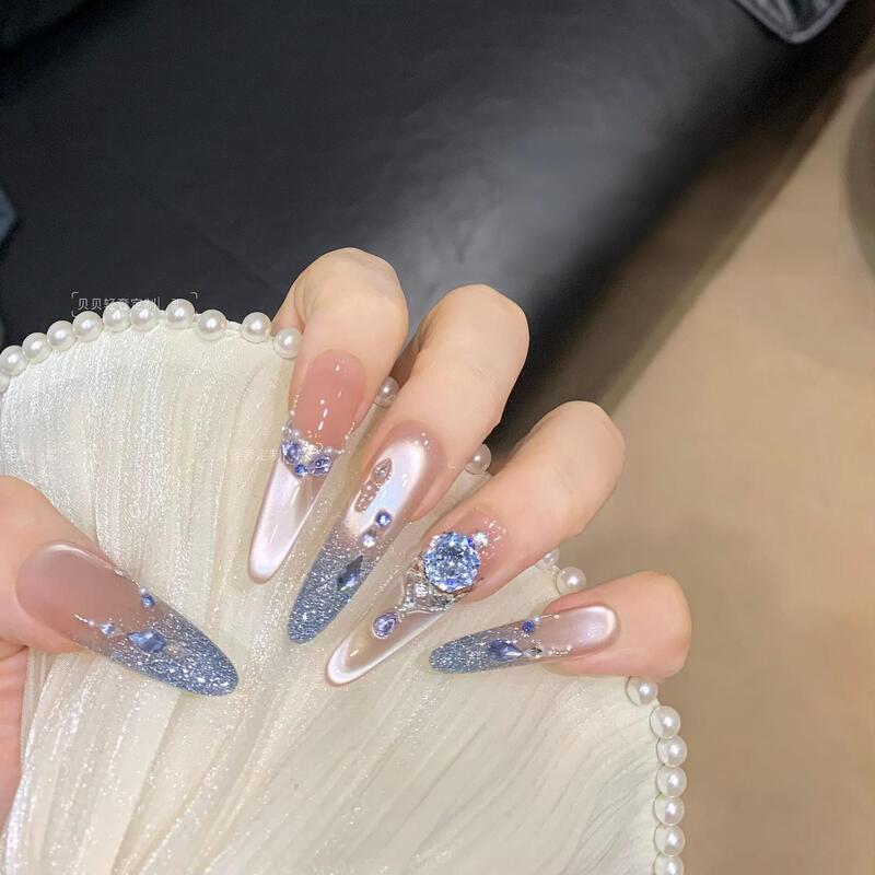 【Cool Evening Dinner】Purely Handmade High-End Cat-Eye Nail Art, Elegant and Versatile Fairy-Style Nail Design 【Cool Evening Dinner】Purely Handmade High-End Cat-Eye Nail Art, Elegant and Versatile Fairy-Style Nail Design