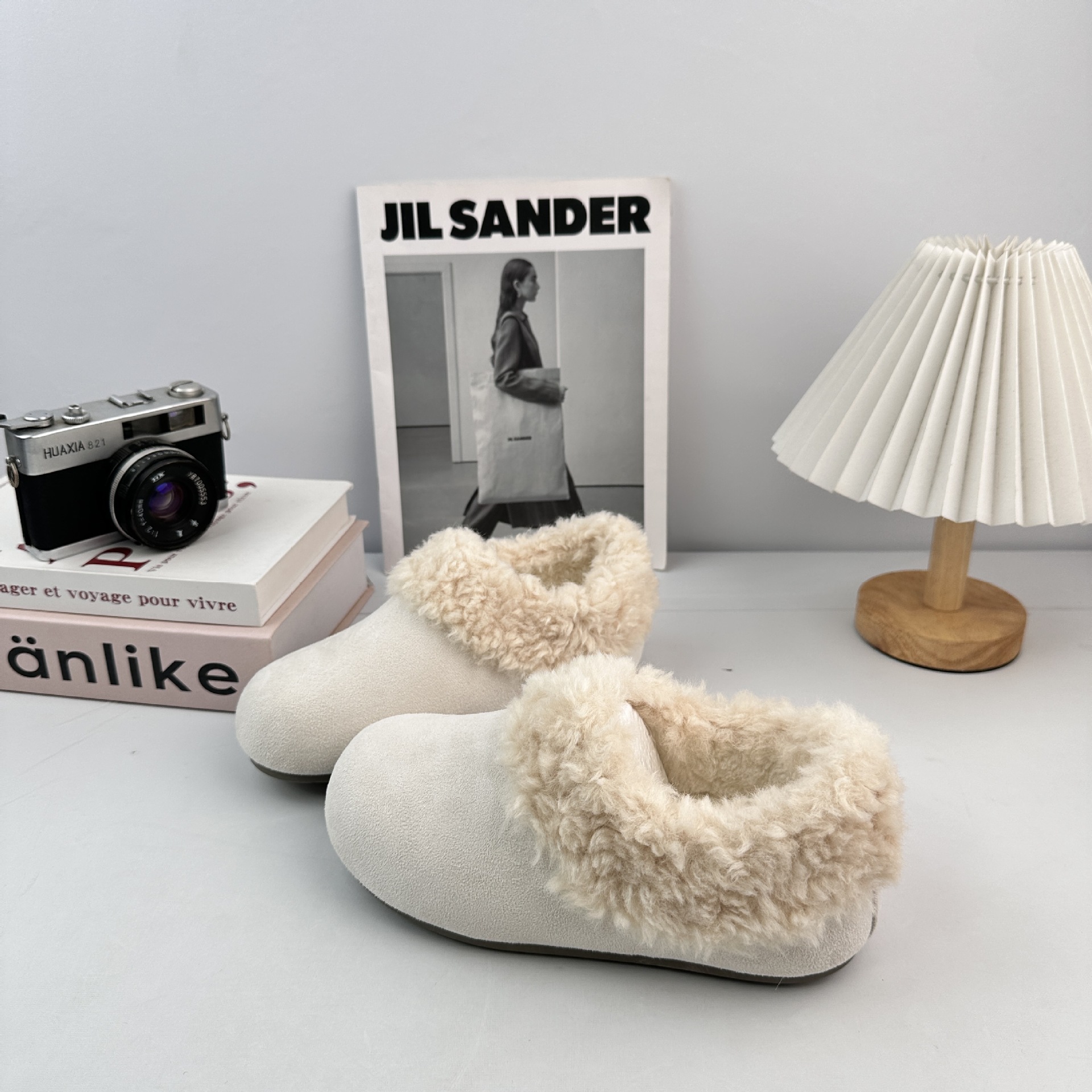 Yuanbo2025 invierno más zapatos de lana cálidos, zapatos de algodón, zapatillas de algodón, zapatillas de algodón, cabello