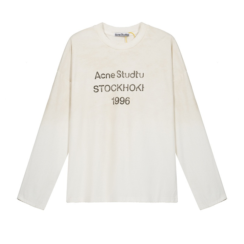 潮牌AC1996水洗いして古いアルファベットのプリントをします。