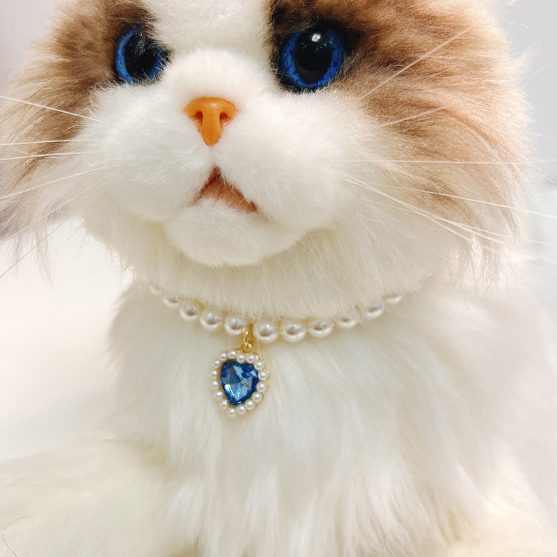 20g Weight Pet Collar Type Of Pet Supplies 1 Piece Quantity Casual, Daily Occasion Bright Pearl Material Heart Shape Pattern All Seasons Season Sweet Style Sweet Bright Pearl Heart Shape Pet Collar 4