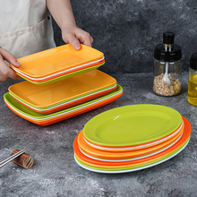 仿密胺肠粉碟子专用盘子长方形小吃碟烧烤火锅菜盘批发商用餐具