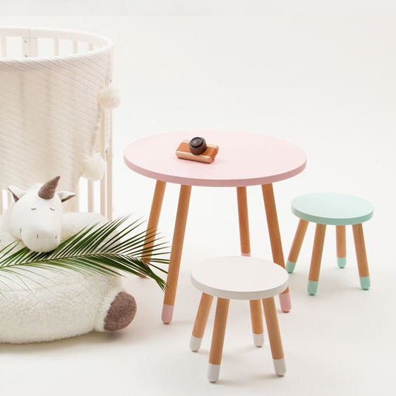 Bolin ins Nordic style handmade children's room candy color round table kindergarten handmade study table in stock