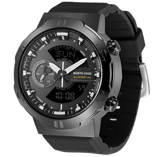 Amazon Men's Outdoor Sports Waterproof Smart Watch Alarm Clock Stopwatch Countdown Multifunctional Student Black Gold Watch