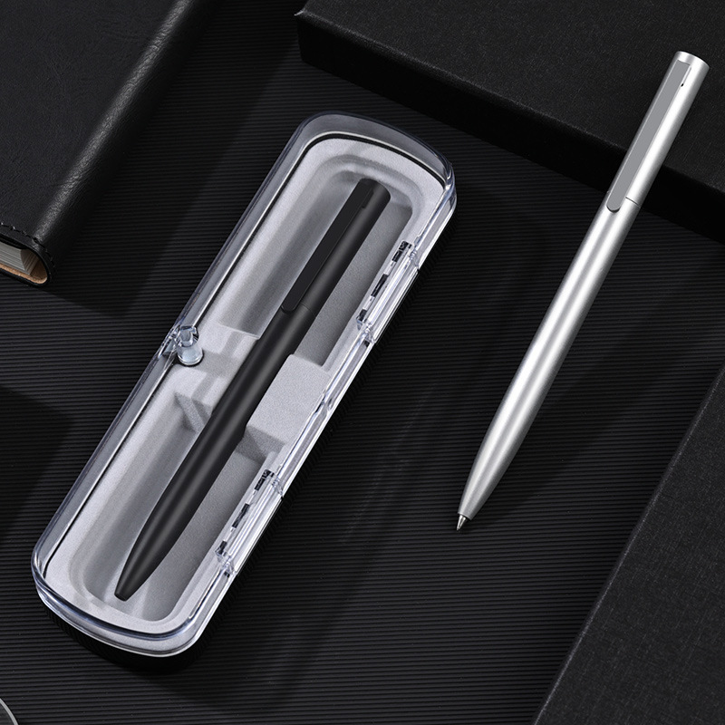 Rotating Core Metal Signature Pen, High-Value Twist-Type Ballpoint Pen, Business Office Metal Ballpoint Pen, Rice Pen