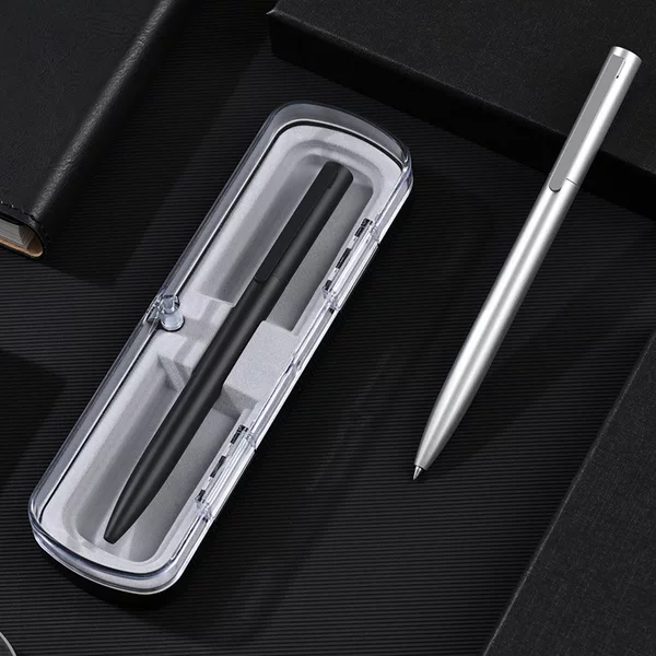 Rotating Core Metal Signature Pen, High-Value Twist-Type Ballpoint Pen, Business Office Metal Ballpoint Pen, Rice Pen