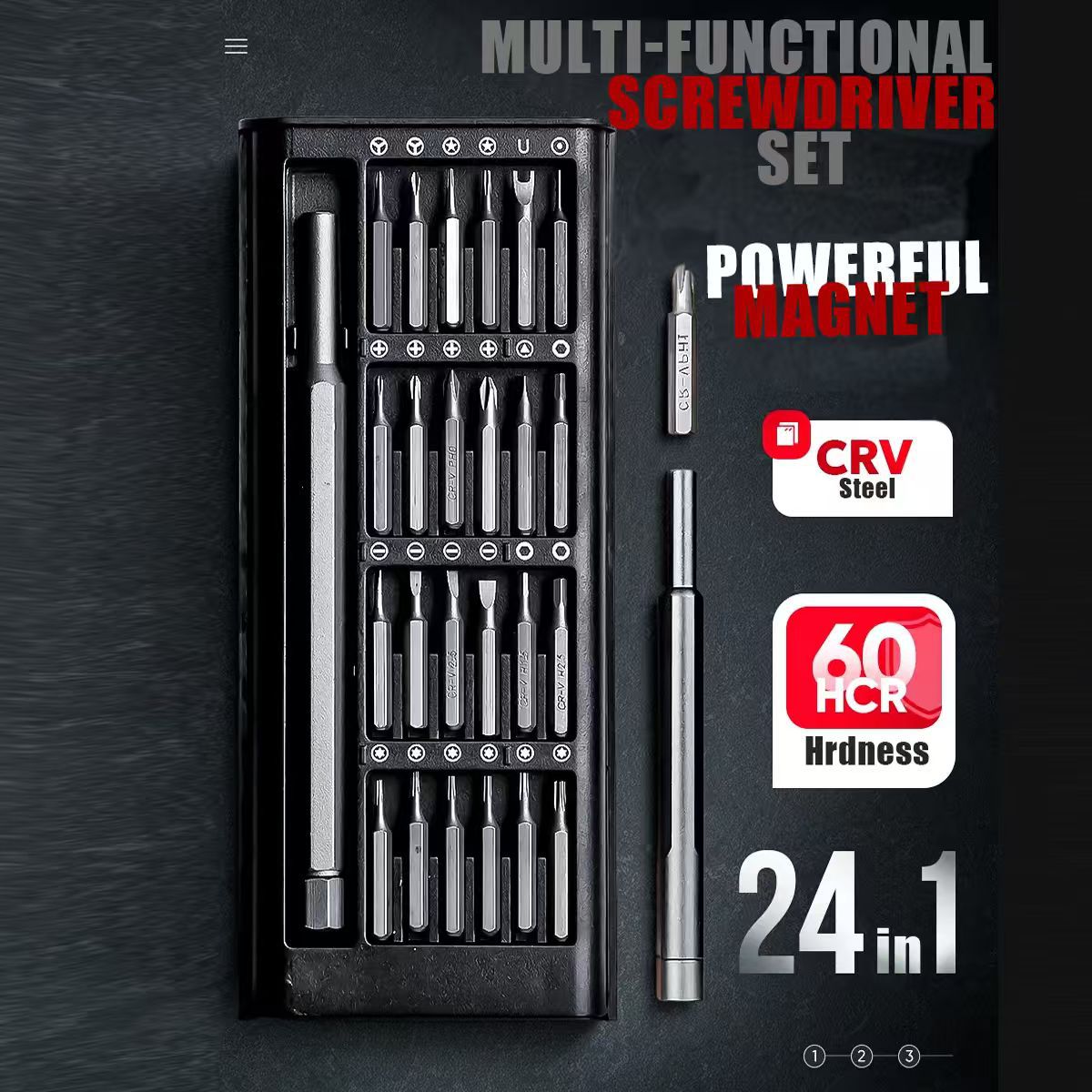 24-in-1 Precision Screwdriver Set Plastic Shell S2 Bit Multi-Functional Mobile Phone Repair and Disassembly Tool Set