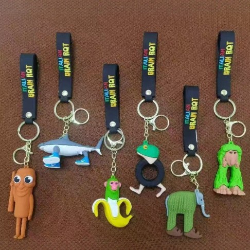 Cross-Border Popular Shanhaijing Keychain Soft Rubber Stick Man Shark Marine Life Pendant Pvc Frog Pendant