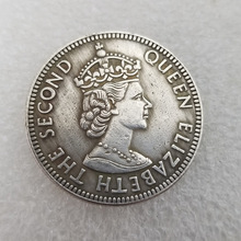 仿古工艺品1965女王纪念币黄铜镀银材质#4677