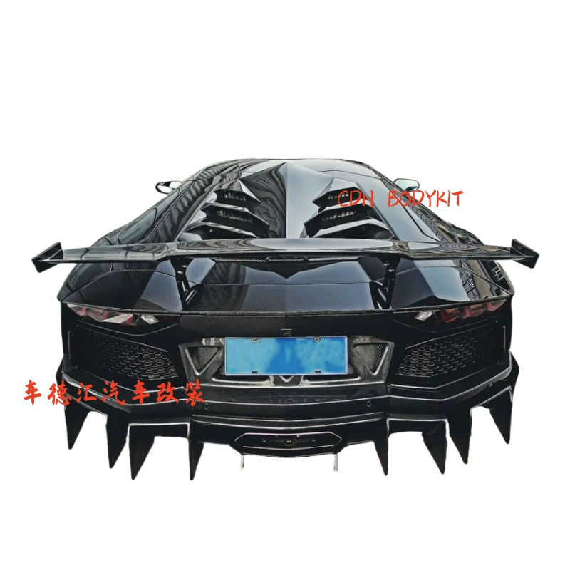Комплект заднего антикрылья из карбонового волокна для Lamborghini Aventador LP700 DMC, фиксируемый wing wind