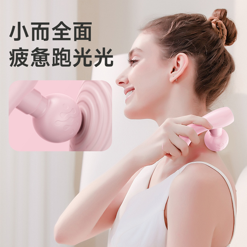 新型の趣味のダブルヘッドの振動器の静音マッサージ器の腰の背中の筋膜の銃は疲労の女性のマッサージの棒を緩和します。|undefined