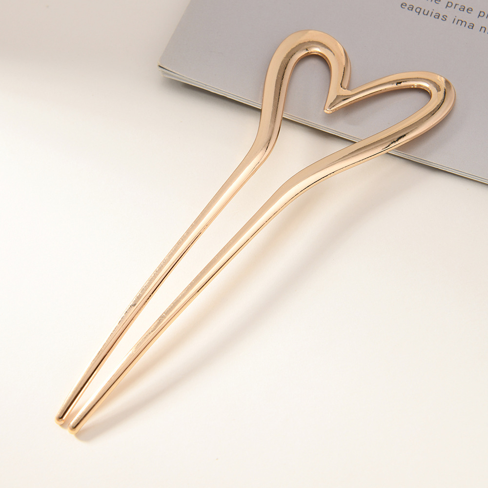 Horquilla en forma de U de alta calidad para mujer, nuevo artefacto de cabello de disco chino, horquilla en la parte posterior de la cabeza 2025 nuevo tocado de horquilla de cabello de amor