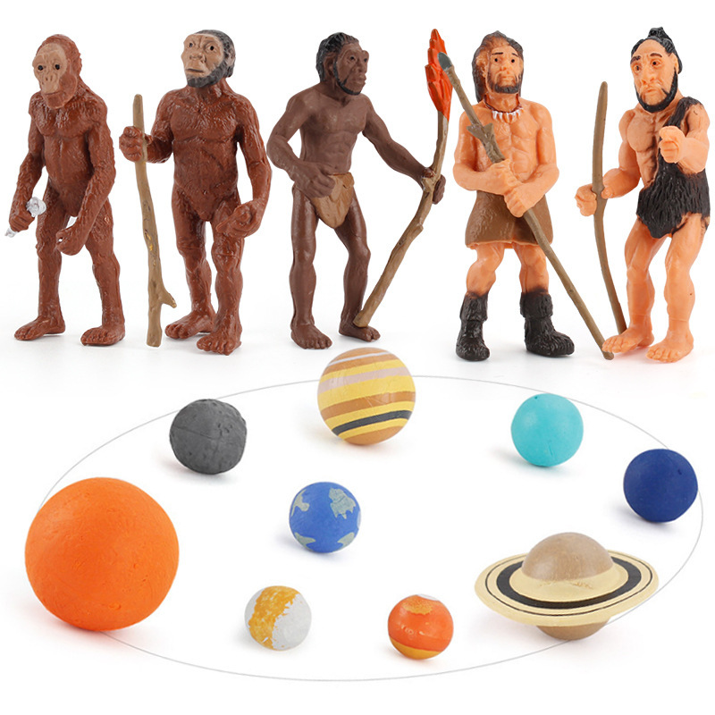 Ciencia y Educación Educativa DE LOS NIÑOS Sol Galaxy Universo Planeta hombre primitivo mono evolución etapa decoración modelo juguete