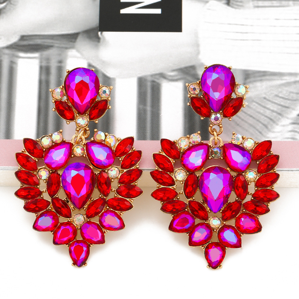 fashion color diamond geometric alloy earringspicture12