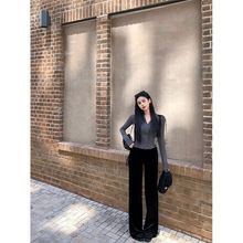 韩国大东门修身连帽拉链针织开衫女春季新款显瘦气质辣妹风上衣