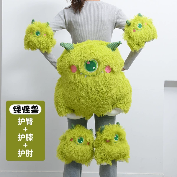 Green-haired monster hip pads + knee pads + elbow pads-L