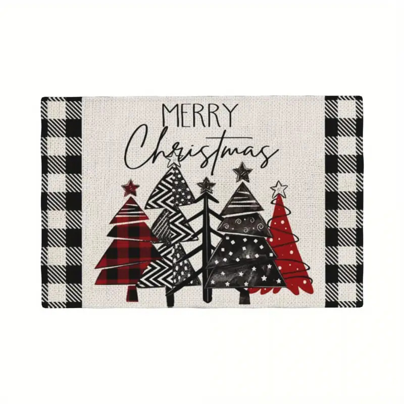 Transfronterizos lino almohadilla de mesa Aliexpress TEMU Amazon almohadilla de mesa cuadrada búfalo rojo almohadilla de Navidad Día de la Independencia