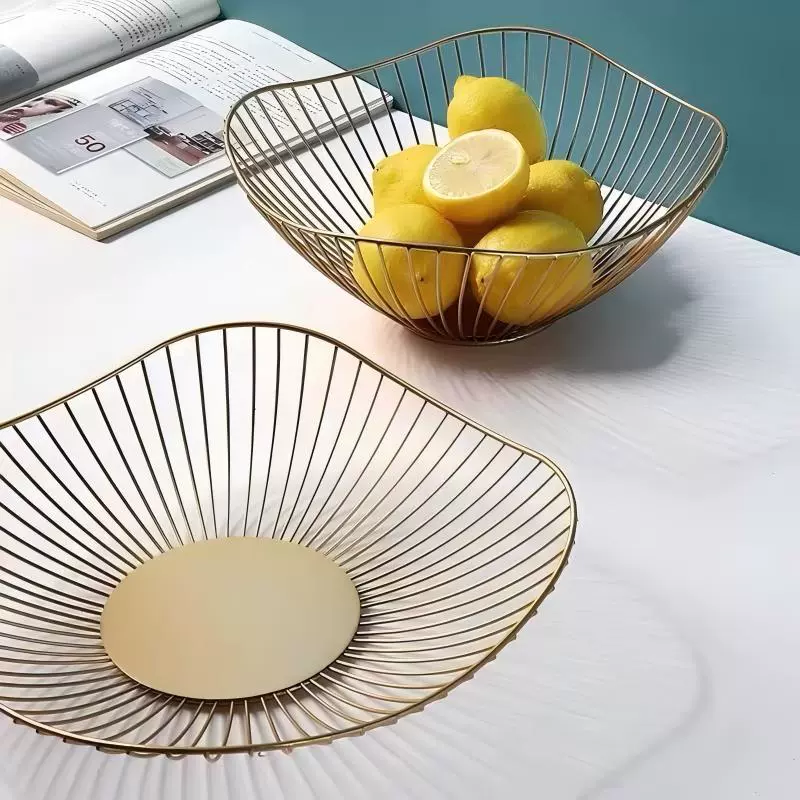 Фабричный прямой продажа Lotus Leaf Fruit Basket Home Living Room Coffee Table Snack Storage Basket Simple Style Imitation Rattan Fruit Plate