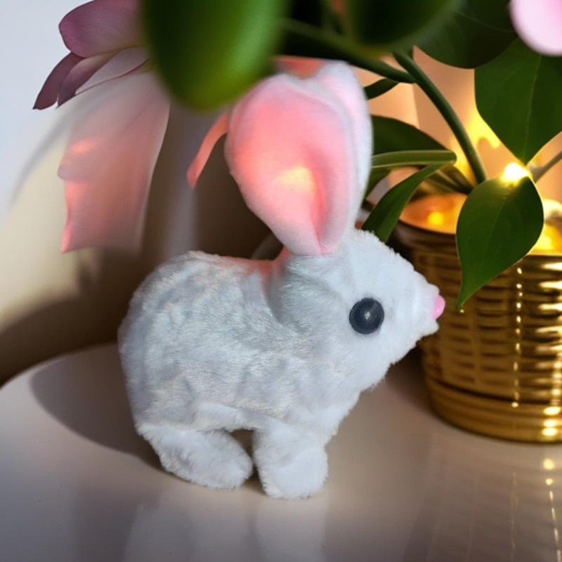 Conejo de pelo corto - blanco - lámpara de banda de orejas