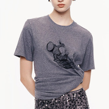 MO25新款经典卡通老鼠联名系列T 复古童趣风百搭植绒烫钻棉质短袖