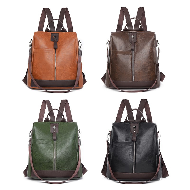 Mochila de mujer transfronteriza moda nuevo bolso de cuero PU europeo y americano retro ocio mochila de viaje al aire libre bolso antirrobo