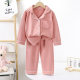 New Velvet Children's Pajamas Baby Boys and Girls Cardigan Autumn and Winter Long Sleeve Two-Piece Set Boys and Girls Autumn and Winter Home Clothes