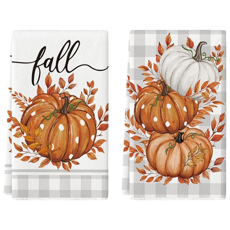 Autumn Pumpkin Kitchen Towel Red Maple Leaf Dish Towel Hand Towel Tea Towel for Kitchen Cooking Baking Autumn Pumpkin Kitchen Towel Red Maple Leaf Dish Towel Hand Towel Tea Towel for Kitchen Cooking Baking