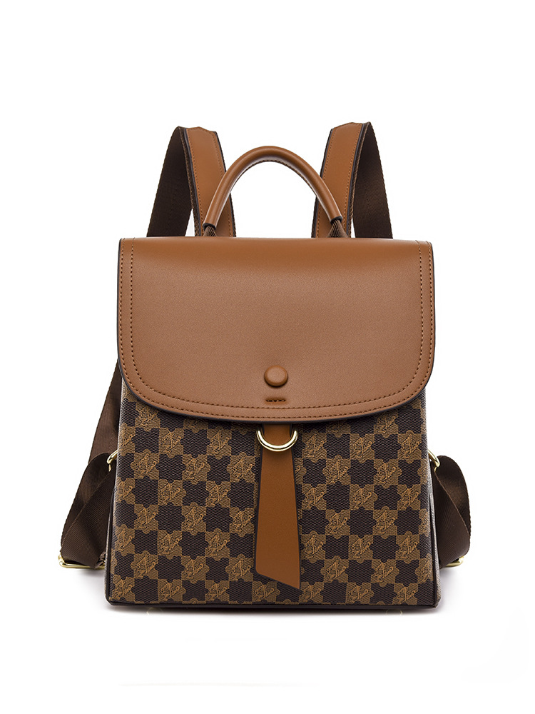 Backpack 2025 New Women's Light Luxury Large Capacity Soft Leather Travel Backpack Casual Fashion Travel Burden-Reducing Women's Bag