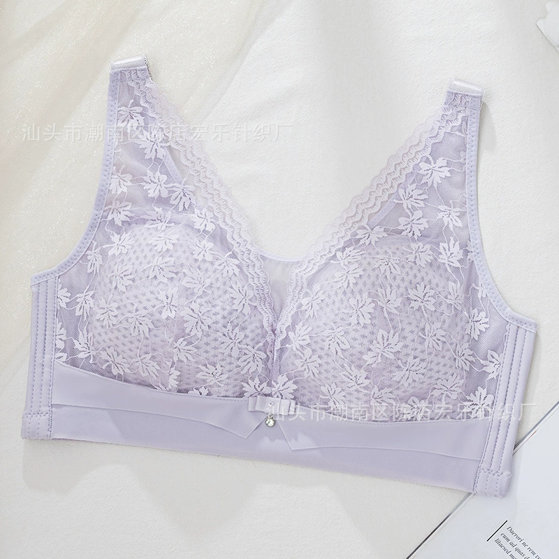 Summer light and thin underwear, breathable supporting push up bra, wireless bra, plus size