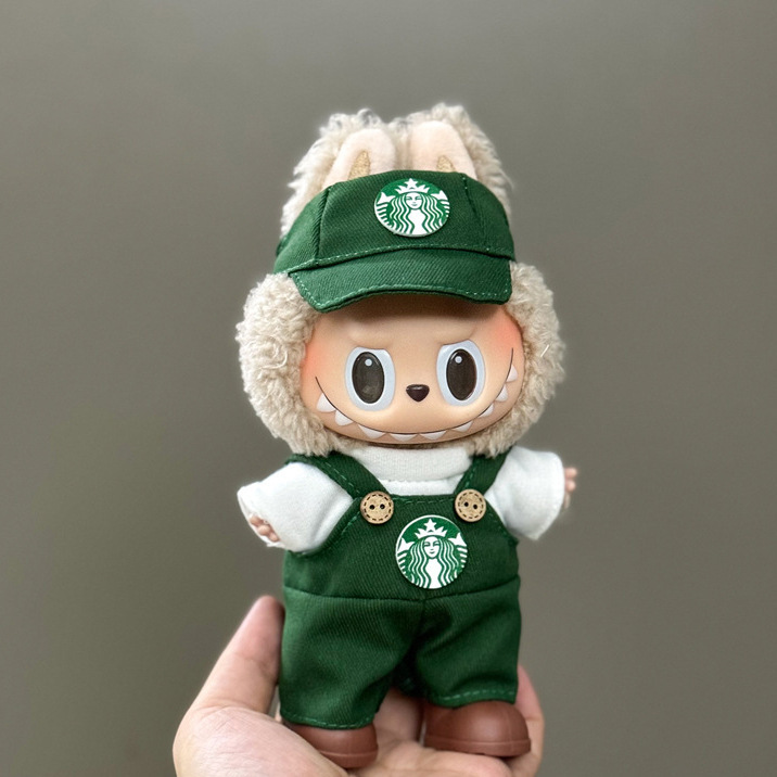 仅衣服适用拉布布娃衣一二三代labubu衣服17cm搪胶挂件公仔套装|undefined
