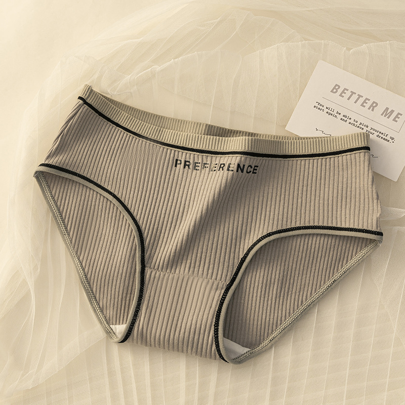 Nueva ropa interior de algodón de las mujeres transpirable algodón inferior entrepierna letra impresa chica calzoncillos deportes estilo chica ropa interior