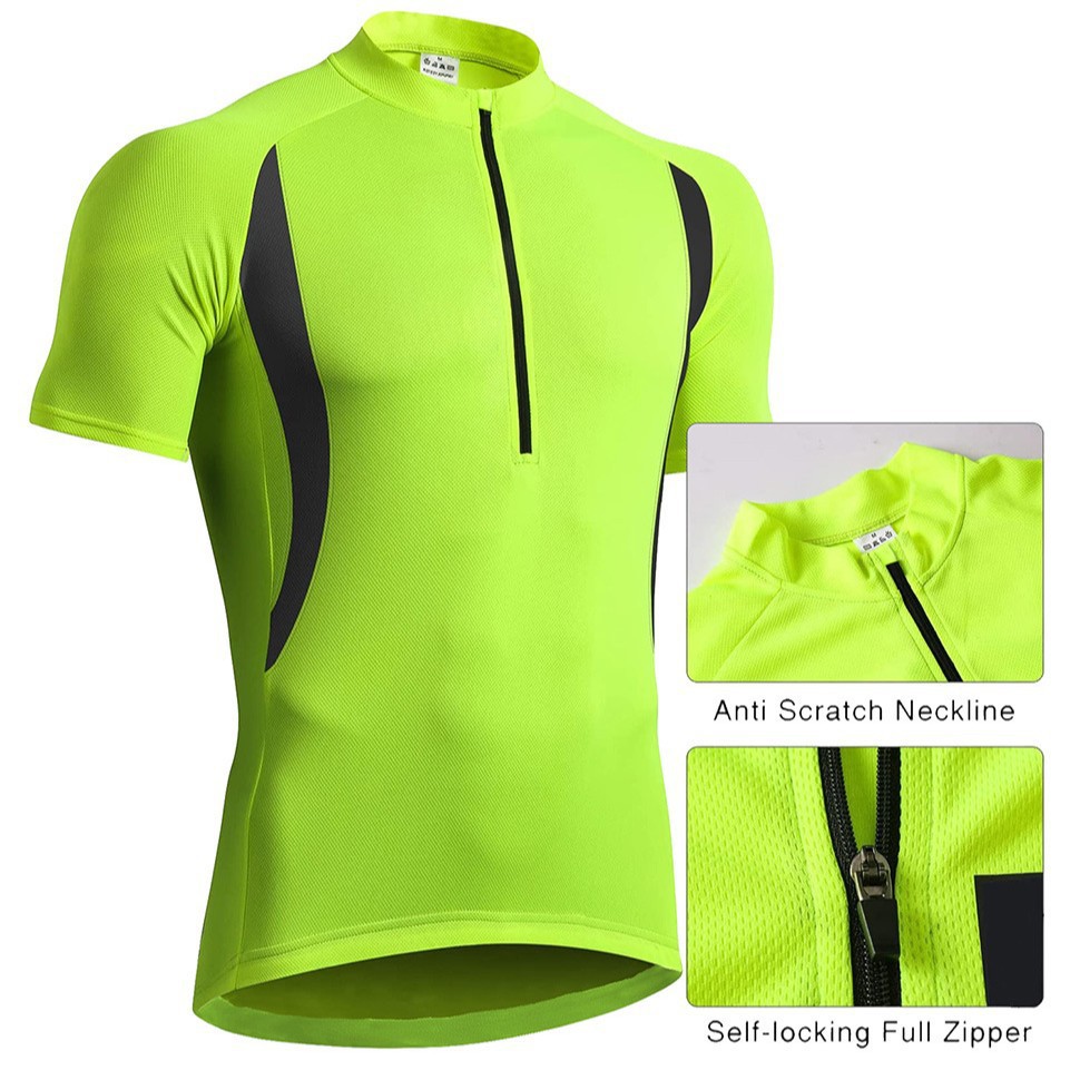 (Cross-border trading), quick dry breathable road road bike for cycling, travel jersey, sports T-shirt with zipper, jacket, with short sleeve 2