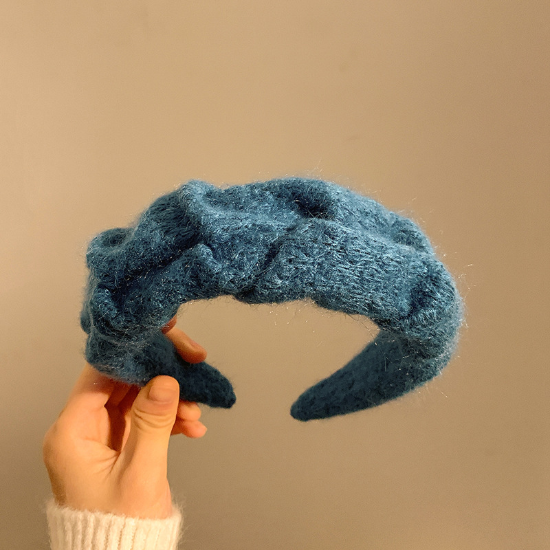 フレンチネットセレブヘアバンドヘアピンつば広レトロ秋冬帽子多用途ハイエンドソリッドカラーヘッドバンド洗顔ヘアアクセサリーファッション