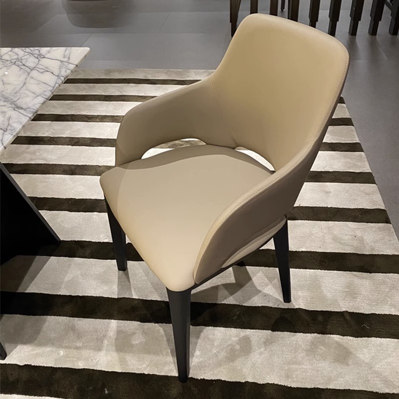 Dining chair Nordic modern minimalist solid wood stool with armrest…