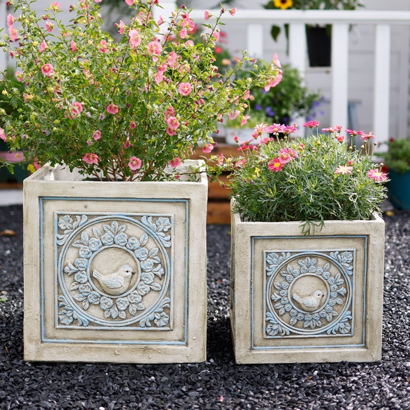 Maceta en maceta, cola de zorro, gran cuadrado, orquídea en relieve simple, usuario nórdico, jardín de mariposas creativas