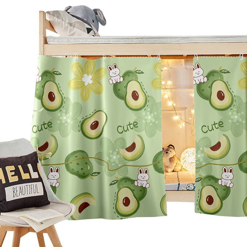Dormitorio de sombreado fuerte cortina de cama de cama para hombres, cama inferior para mujeres, tela colgante de una sola pieza, dormitorio de estudiantes universitarios, tabla inferior cortina de cama de sombreado