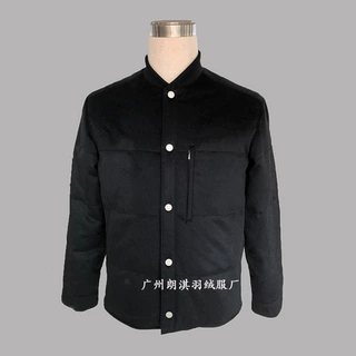 L22991男装高端羊毛料羽绒服厂家加工生产定做广州棉服厂家生产定