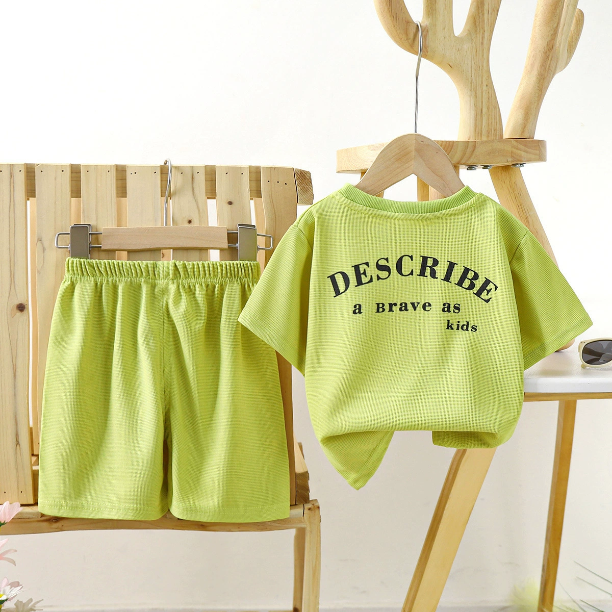 Children's Summer T-Shirt Set for Boys, Korean Style, Short Sleeve, Sizes 80–140 cm