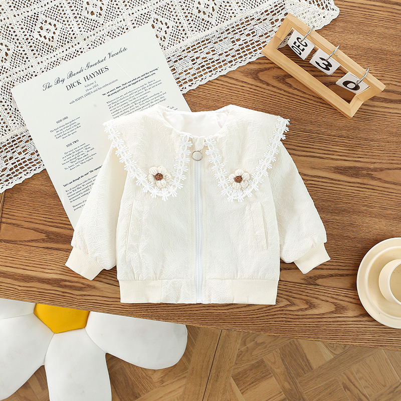 Chaqueta de primavera para niñas, estilo occidental, nuevo bebé, traje de béisbol Han Fan, dulce y lindo, primavera y otoño, tops para niños, marea