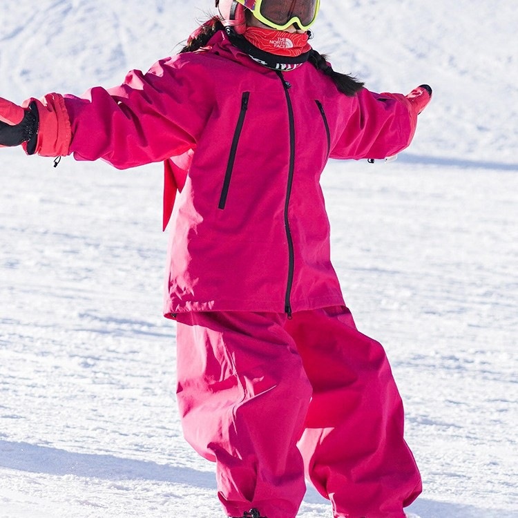 LDAB rose red children's ski suit set for girls, 2026 autumn and winter new windproof and waterproof snow gear for boys