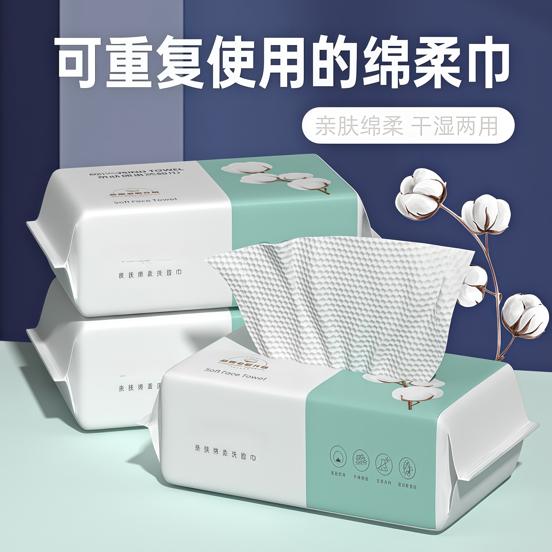 Disposable Thickened Facial Cleansing Towels, Soft Towels for Beauty Salons, Dual-Use for Dry and Wet Applications, Makeup Removal Towels, Cosmetic Towels