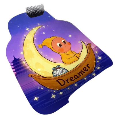 Retro cartoon-style, cute linen car Universal Foot Pad