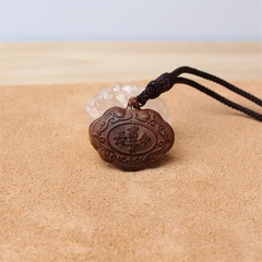 雷擊木棗木兒童長命鎖 木雕富貴平安鎖汽車鑰匙吊墜掛件廠家批發