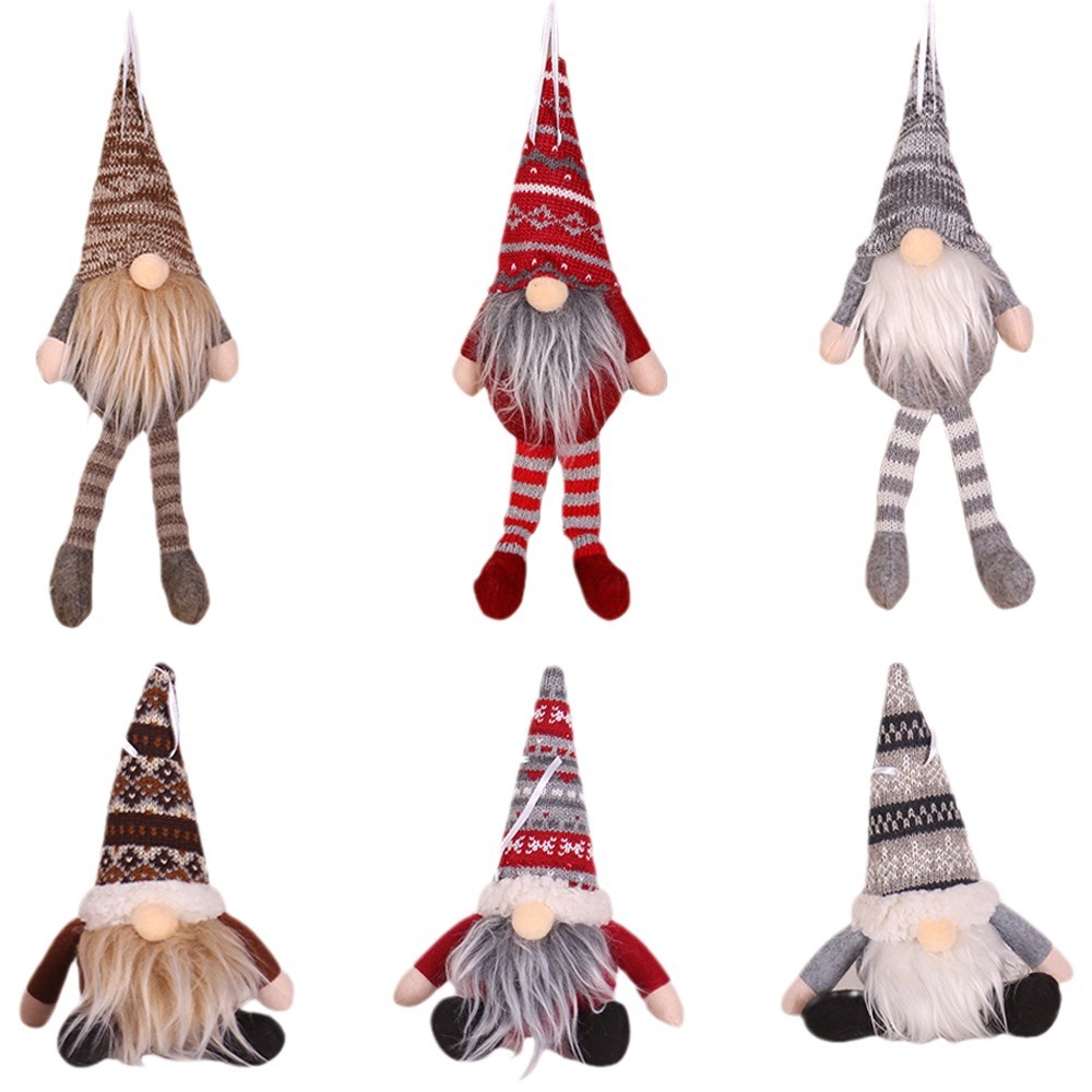 Navidad suministros de decoración creativa sentado bosque muñeca colgante de árbol de Navidad mini muñeca colgando piezas