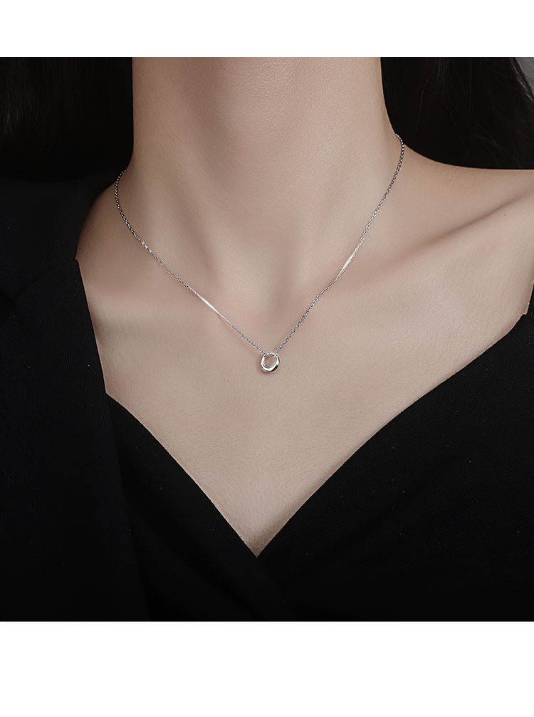 Minimalist Geometric Circle Necklace For Women Elegant Style_voghion.com