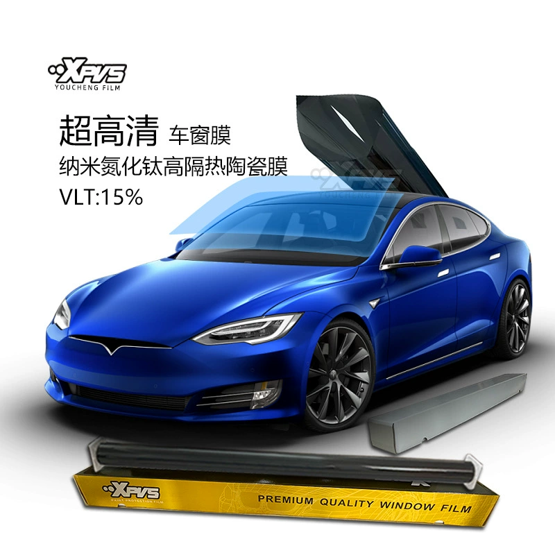 Солнцезащитная пленка для автомобиля, ультра-высококачественная нанокерамическая пленка, высокоизоляционная пленка VLT15%, средне-черная, для боковых и задних стекол, взрывобезопасная, солнцезащитная пленка