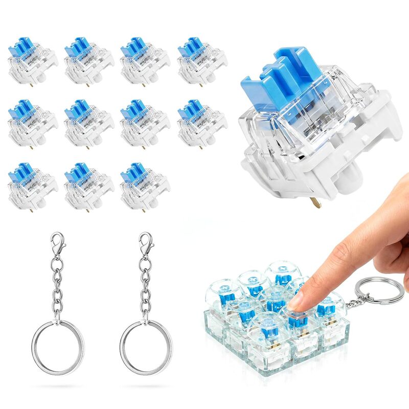 Itly Mechanical Keyboard Tester Stress-Relief Keychain Finger-Pinch Toy Stress-Relief Venting Toy