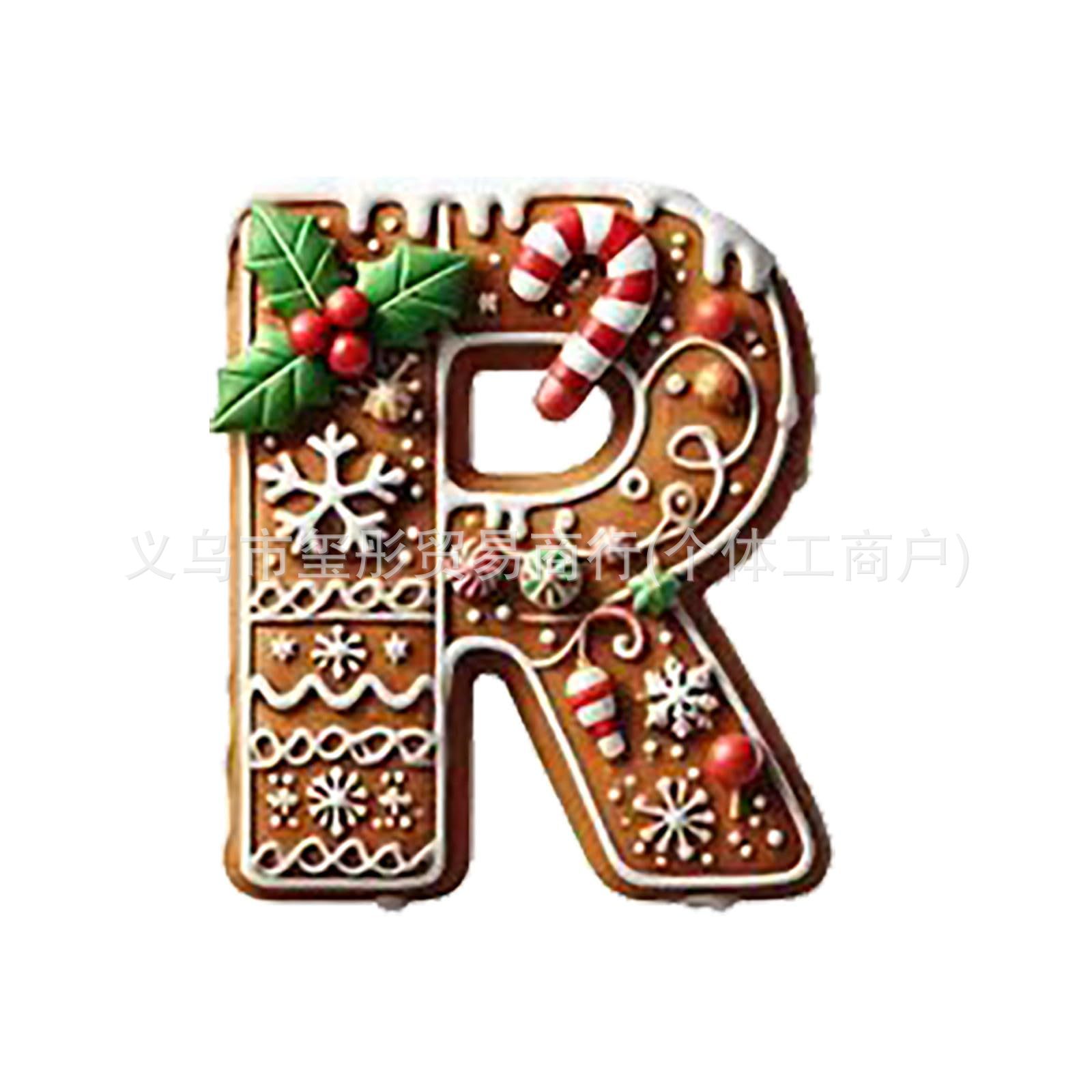 Explosiones transfronterizas de Navidad 26 árboles de Navidad pan de jengibre letras decoraciones mini letras colgante colgante