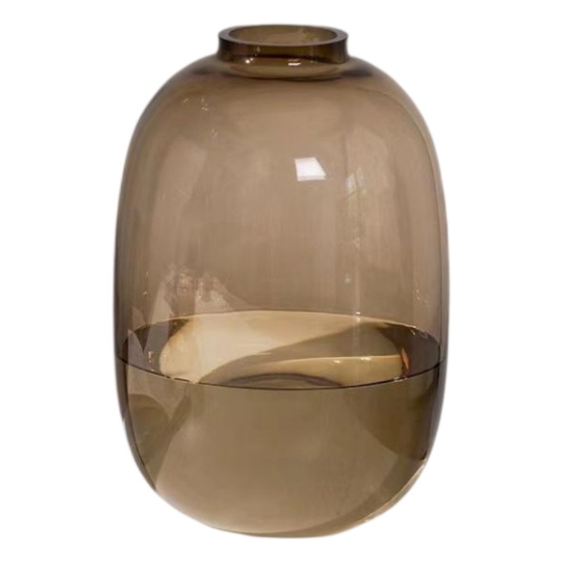 Nórdico gran vientre florero de vidrio hidropónico de alta calidad en línea estilo de la celebridad hogar sala de estar decoración ins estilo reloj colgante